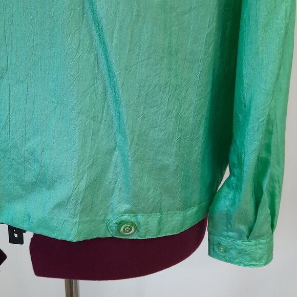 Vtg 90s green windbreaker jacket - Diane Von Furstenberg - Picture 6 of 11
